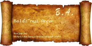 Belényi Anna névjegykártya